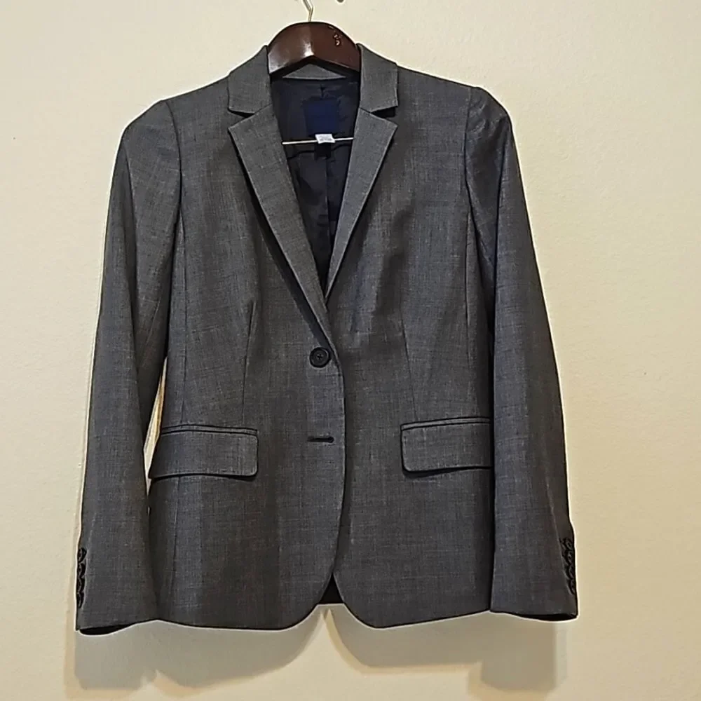 - J. Crew gray career super 120's wool blazer size 4