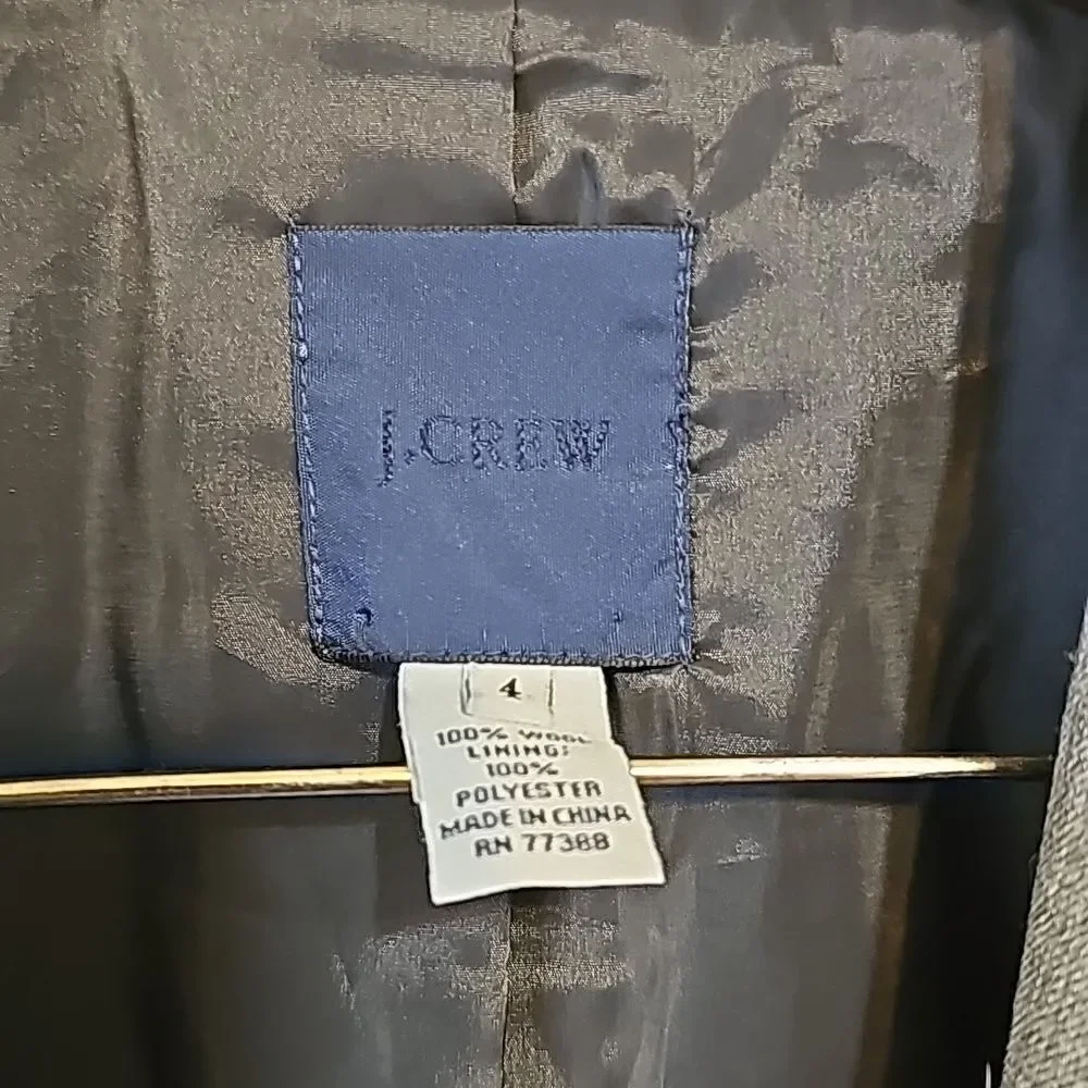 - J. Crew gray career super 120's wool blazer size 4