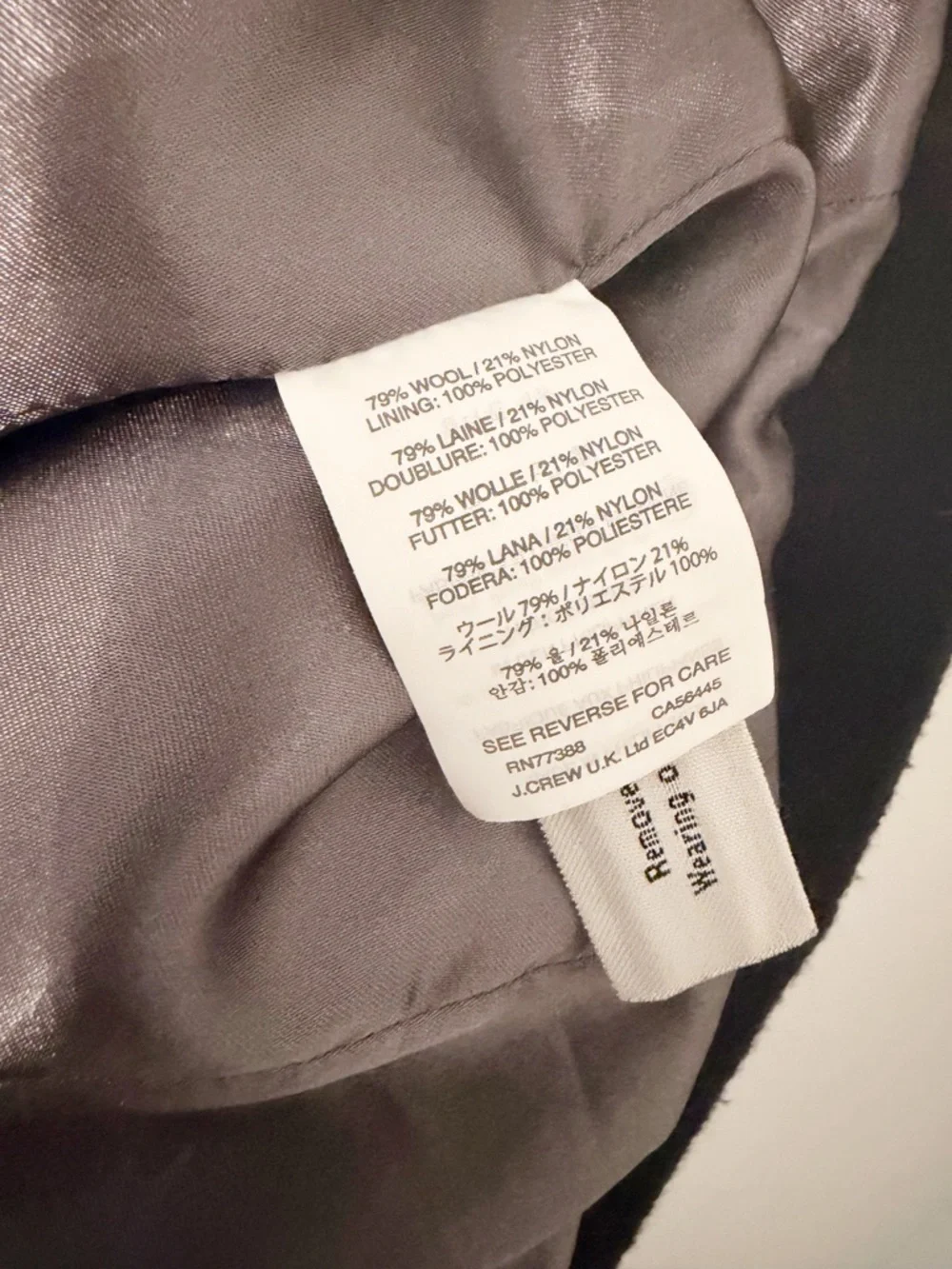 J.Crew Stadium Cloth Nello Gori Wool Cocoon Coat Black Size 4P Petite