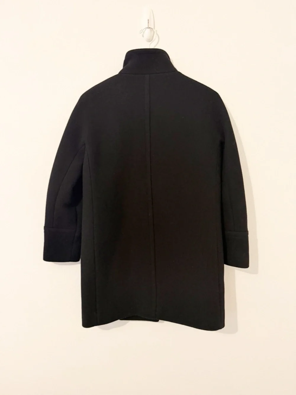 J.Crew Stadium Cloth Nello Gori Wool Cocoon Coat Black Size 4P Petite