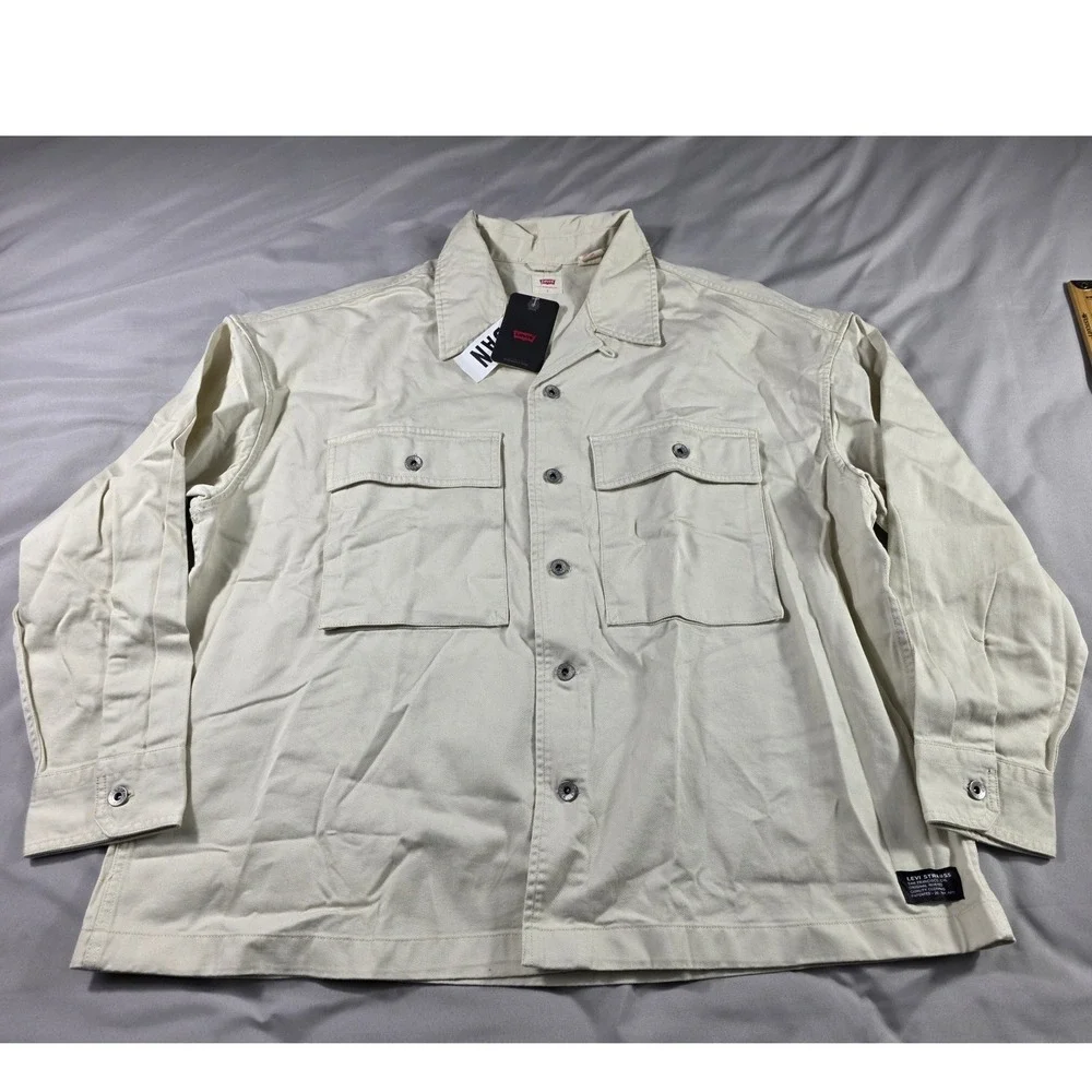 Levi's Masonic Utility Pockets Overshirt Shacket Mens Large Cotton Twill NEW