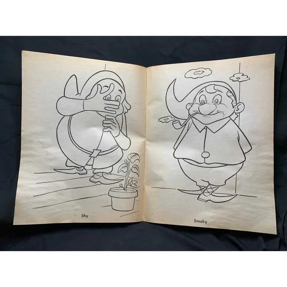 Vintage 1975 Snow White Seven Dwarfs Giant Coloring Book Playmore Unused Rare