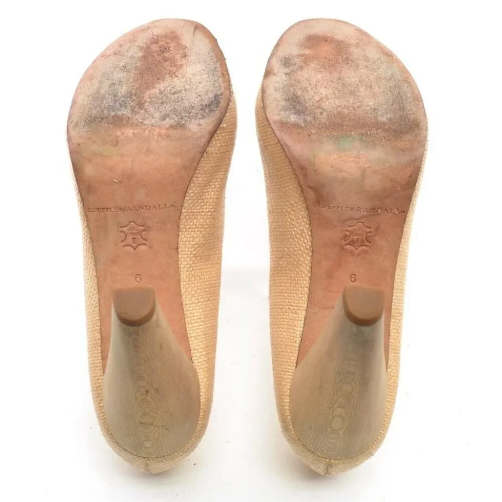 Loeffler Randall Esther Natural Raffia Pumps 6 M