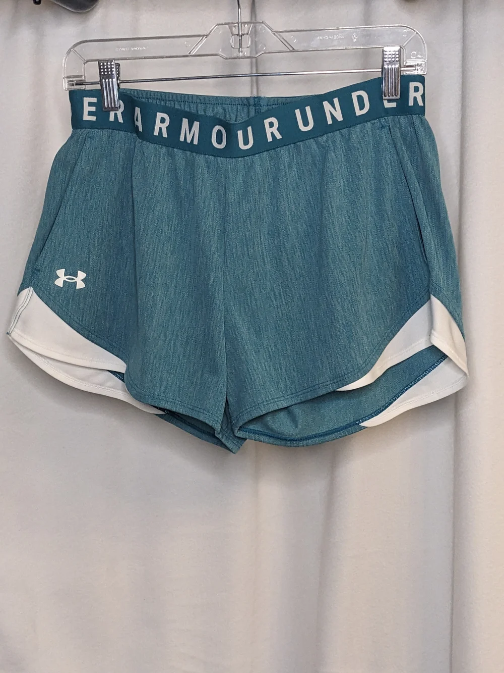 Under Armour Teal Performance Women's Running Shorts with White Trim