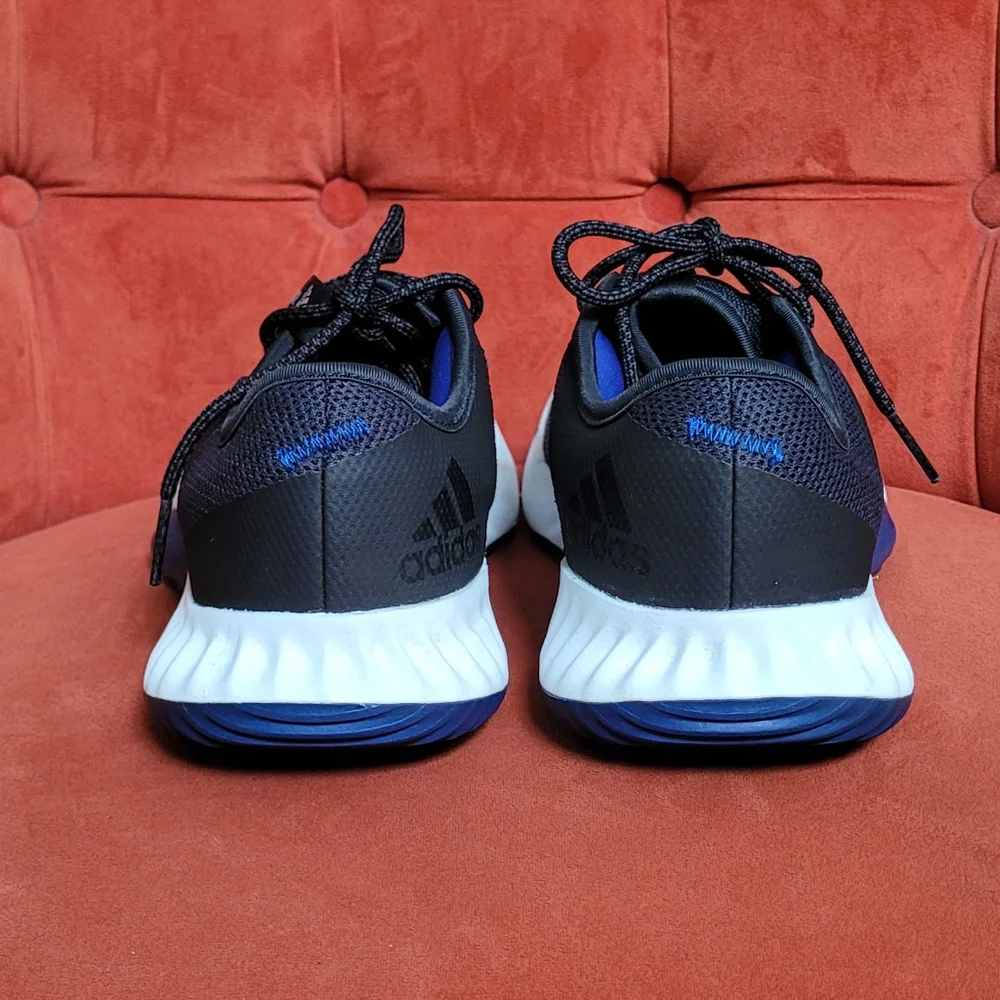 Adidas Men's Black & Blue Lightweight Mesh Running Shoes