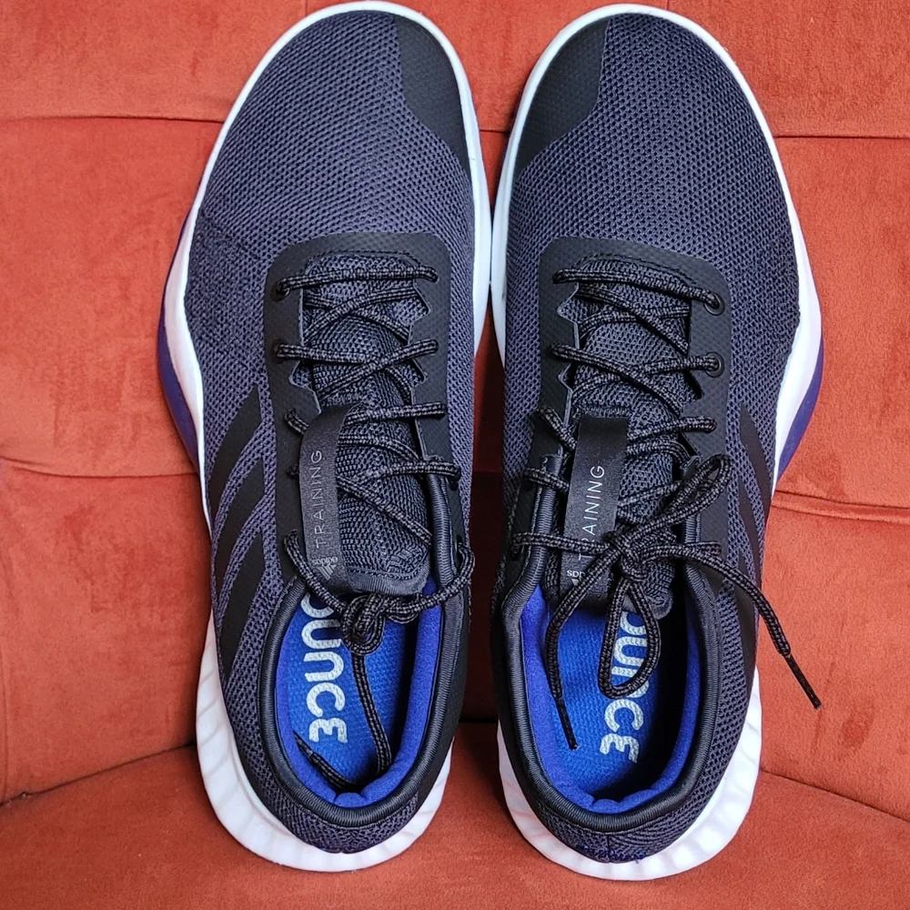 Adidas Men's Black & Blue Lightweight Mesh Running Shoes