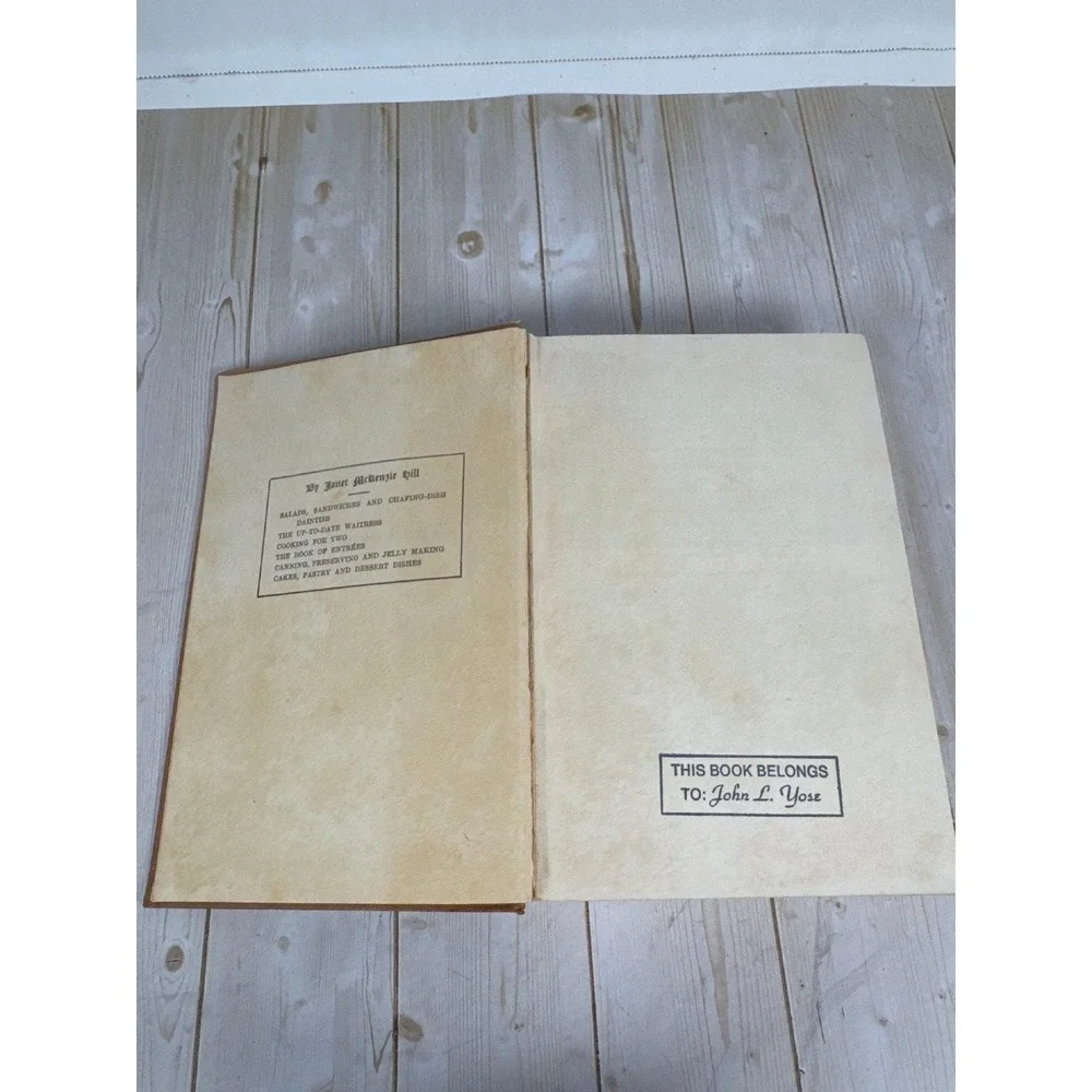 Book of Entrees Janet McKenzie Hill 1936 Cookbook Vintage Illustrated