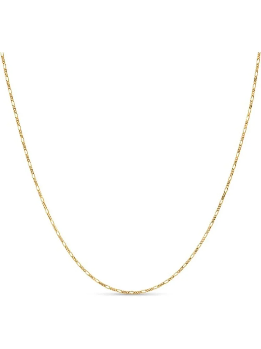 Sterling Silver Figaro Chain Necklace for Women - 925 Italian Diamond Cut, 16-30