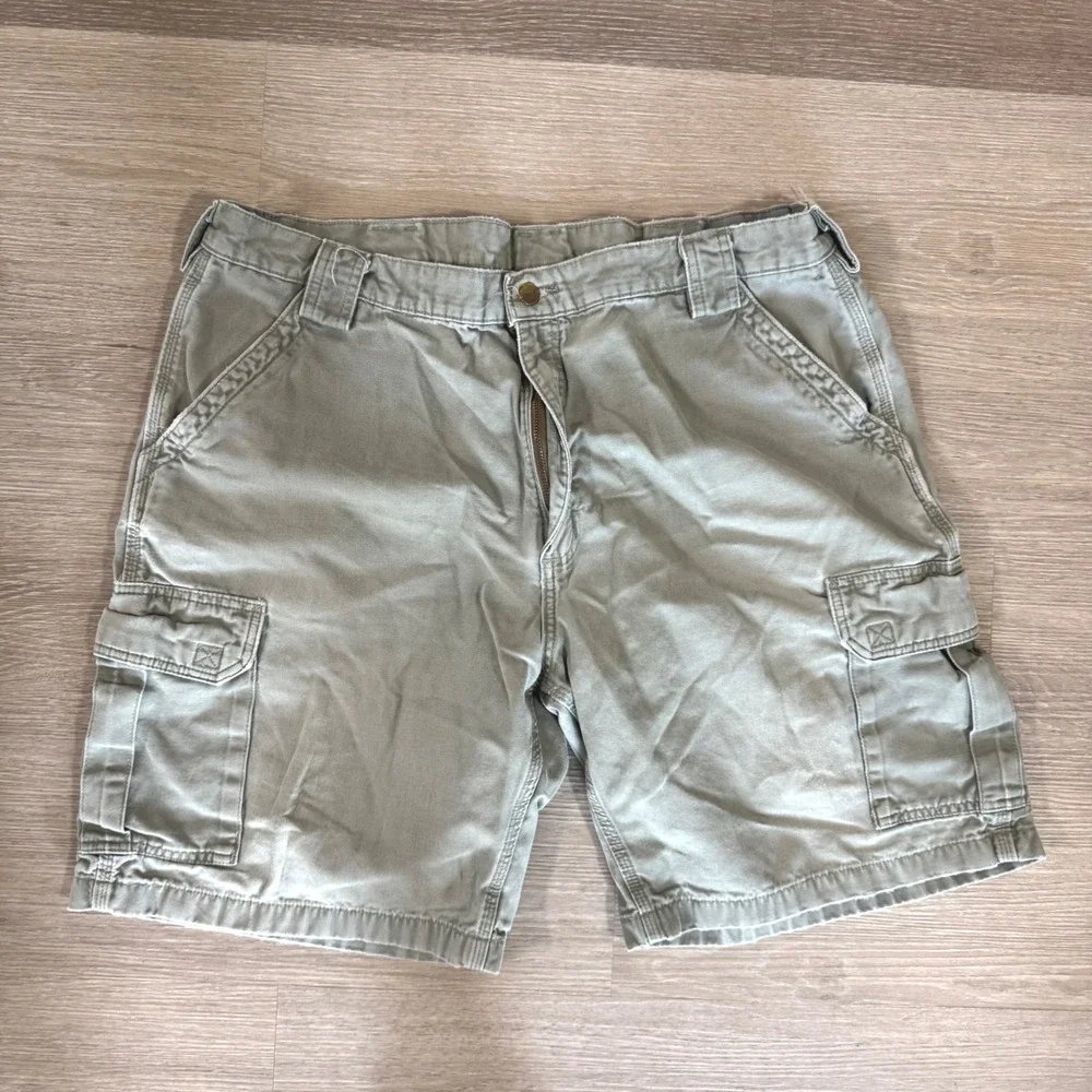 Vtg Carhartt Cargo Shorts Mens 40 Green Canvas Rugged‎ Workwear Relaxed Fit