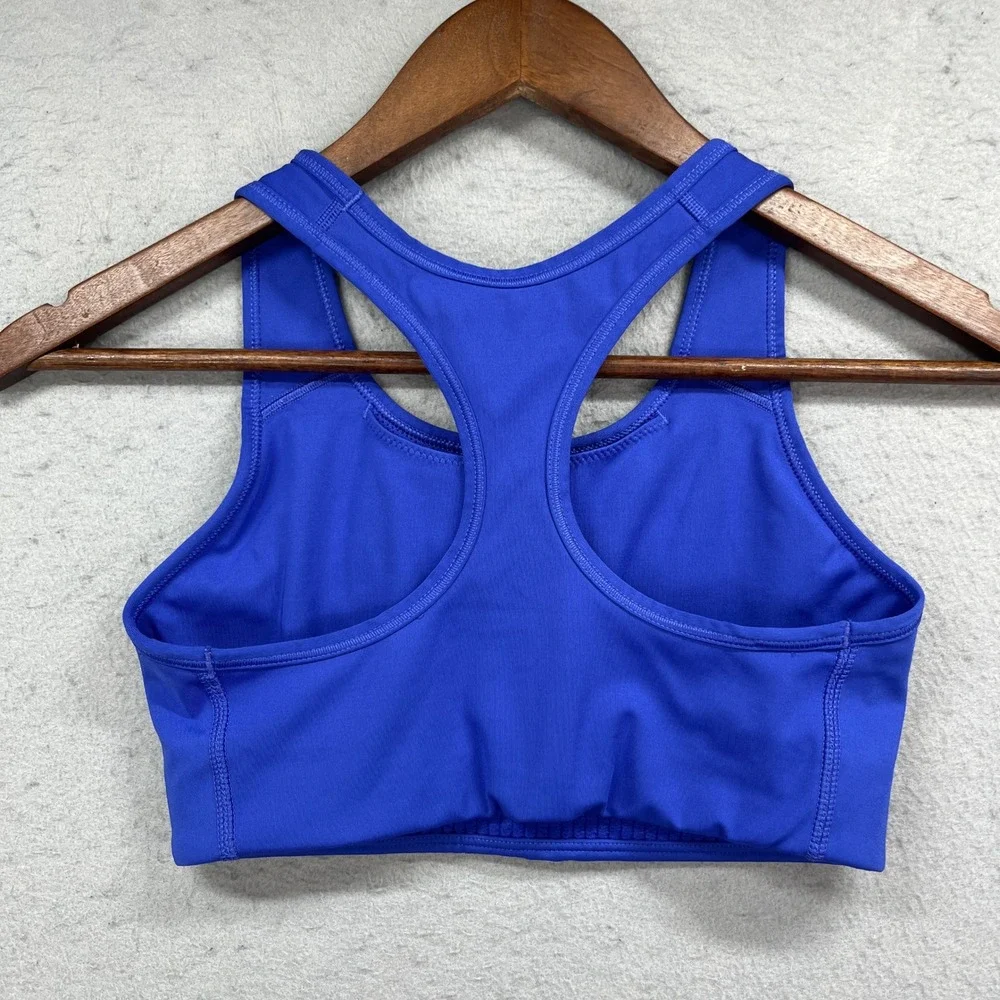 Nike Sports Bra Womens Small Blue Racerback Dri-FIT Gym Workout Center Swoosh