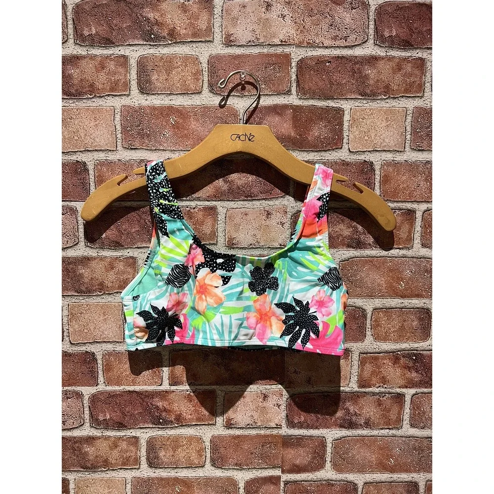 Wonder Nation‎ Girls Size XL 14-16 Wide Strap Swim Bikini Top Floral Pattern