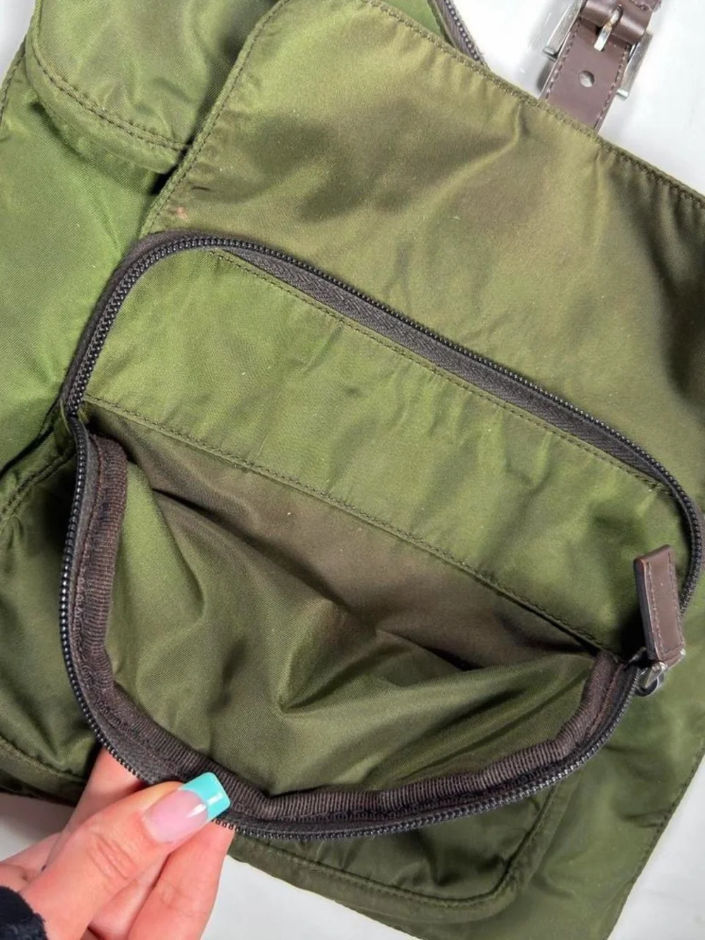 Vintage Prada Tessuto Nylon Asymmetrical Sling Cargo Crossbody Bag