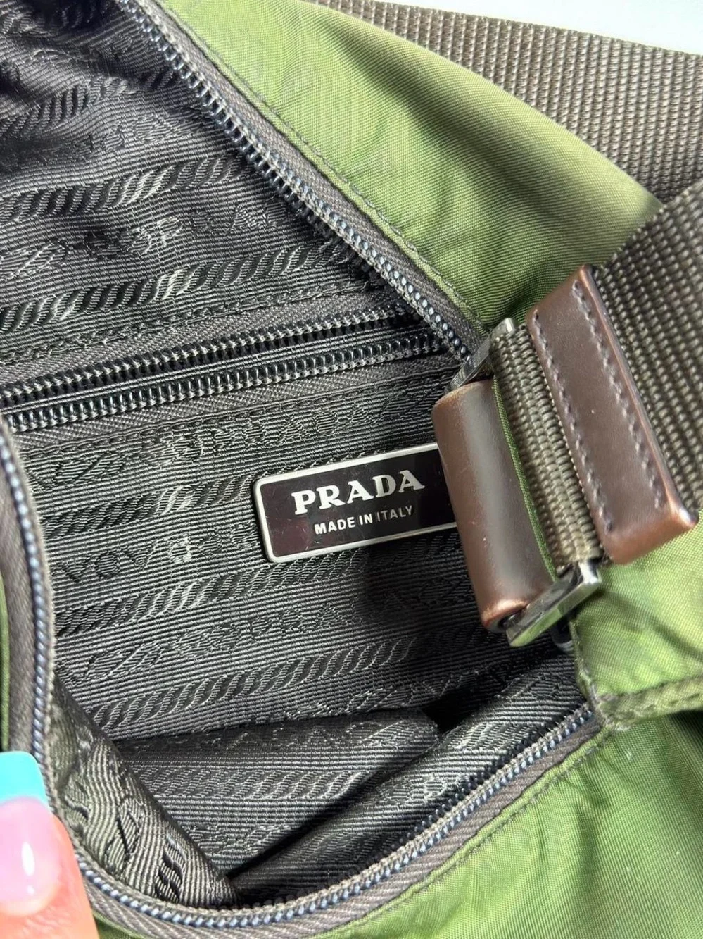 Vintage Prada Tessuto Nylon Asymmetrical Sling Cargo Crossbody Bag