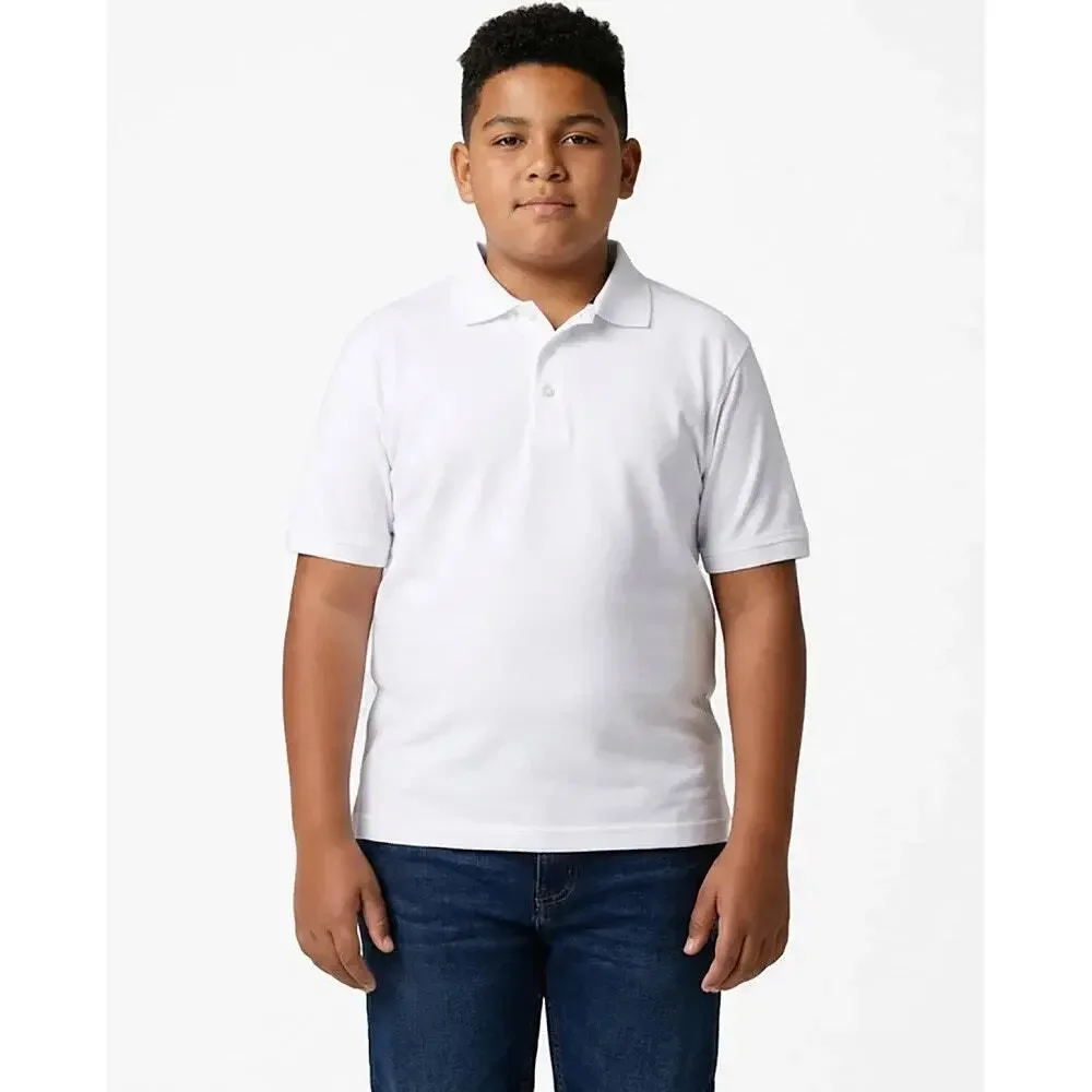 NEW! French Toast S 6/7 Short Sleeve Pique Polo Shirt White