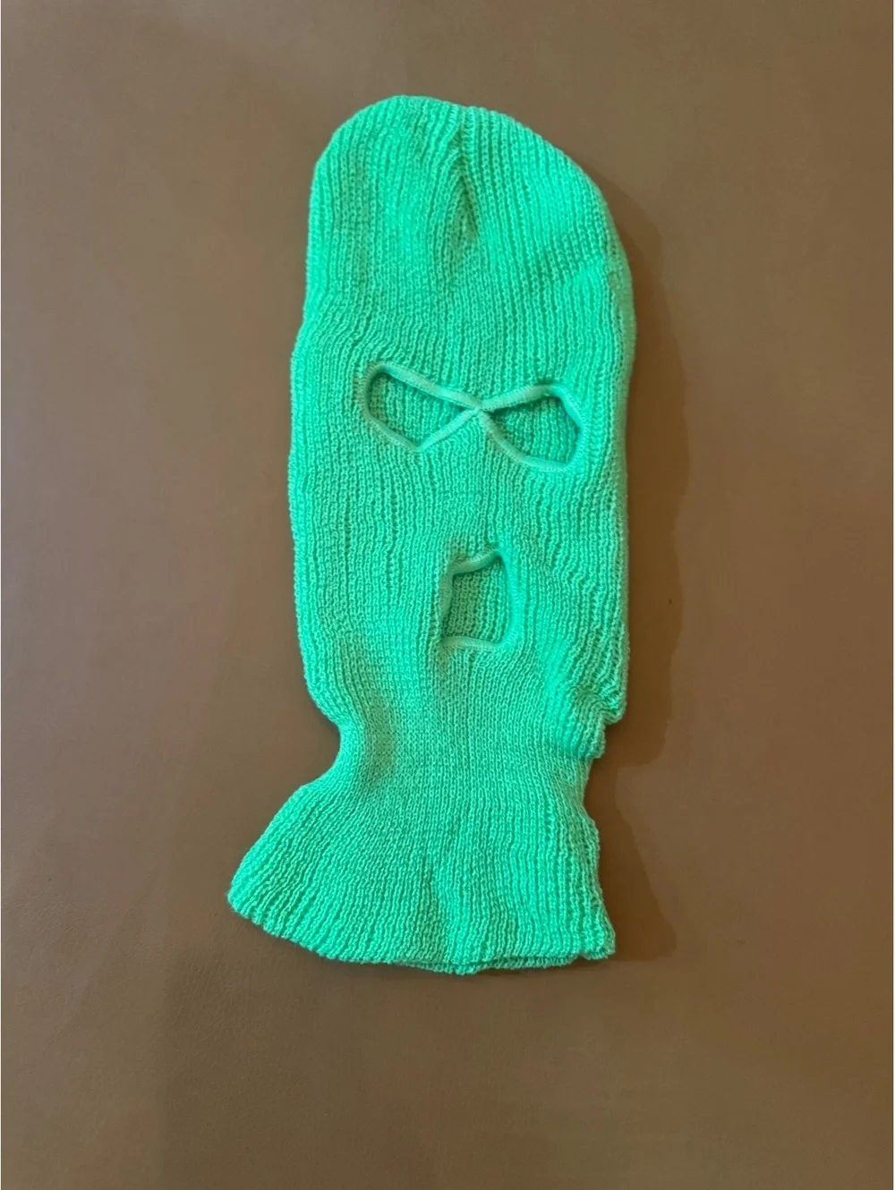 Neon Green Vintage 90s Knit Balaclava Ski Mask