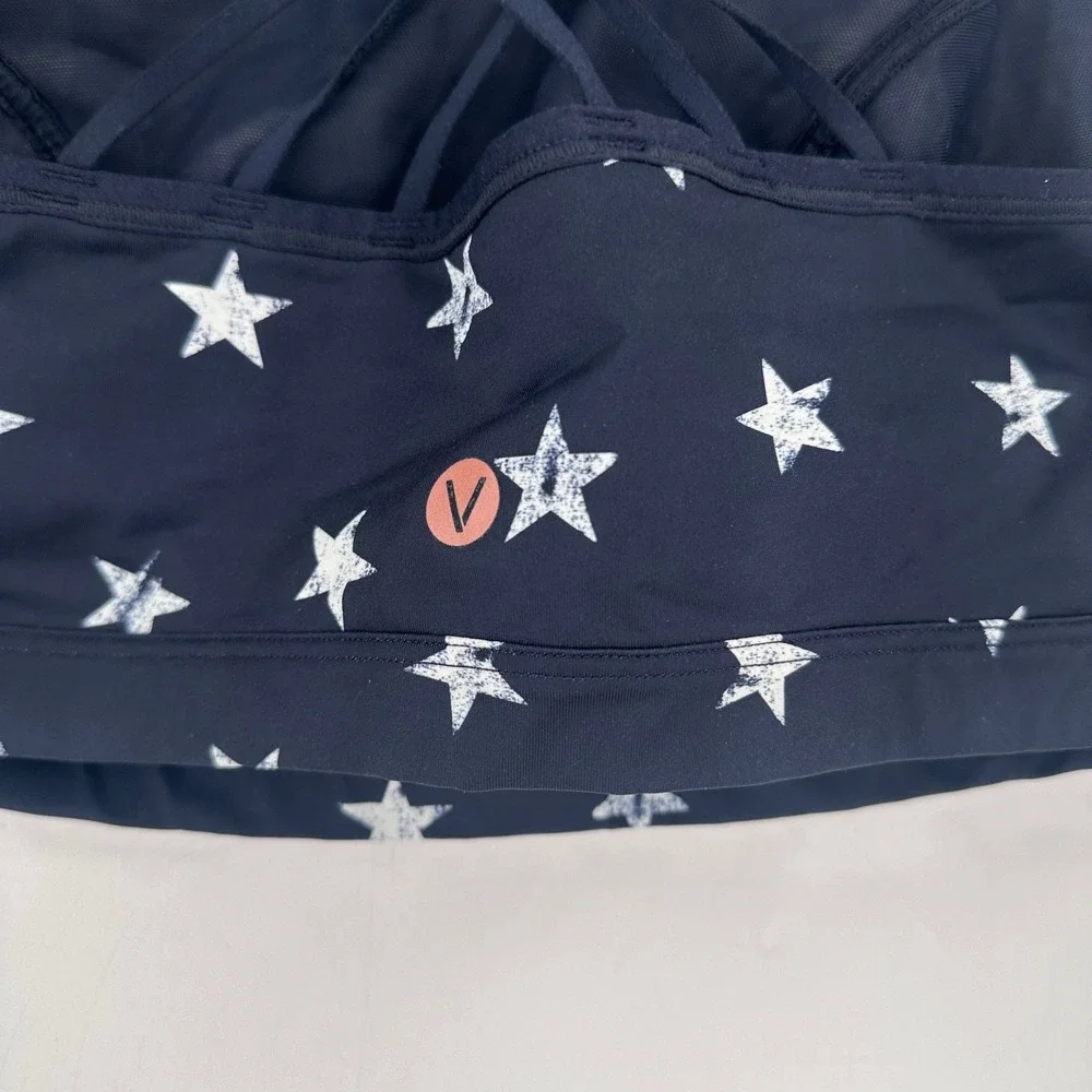 NWT Lane Bryant LIVI Active Sports Bra‎  18/20 Navy Star Print Strappy Celestial