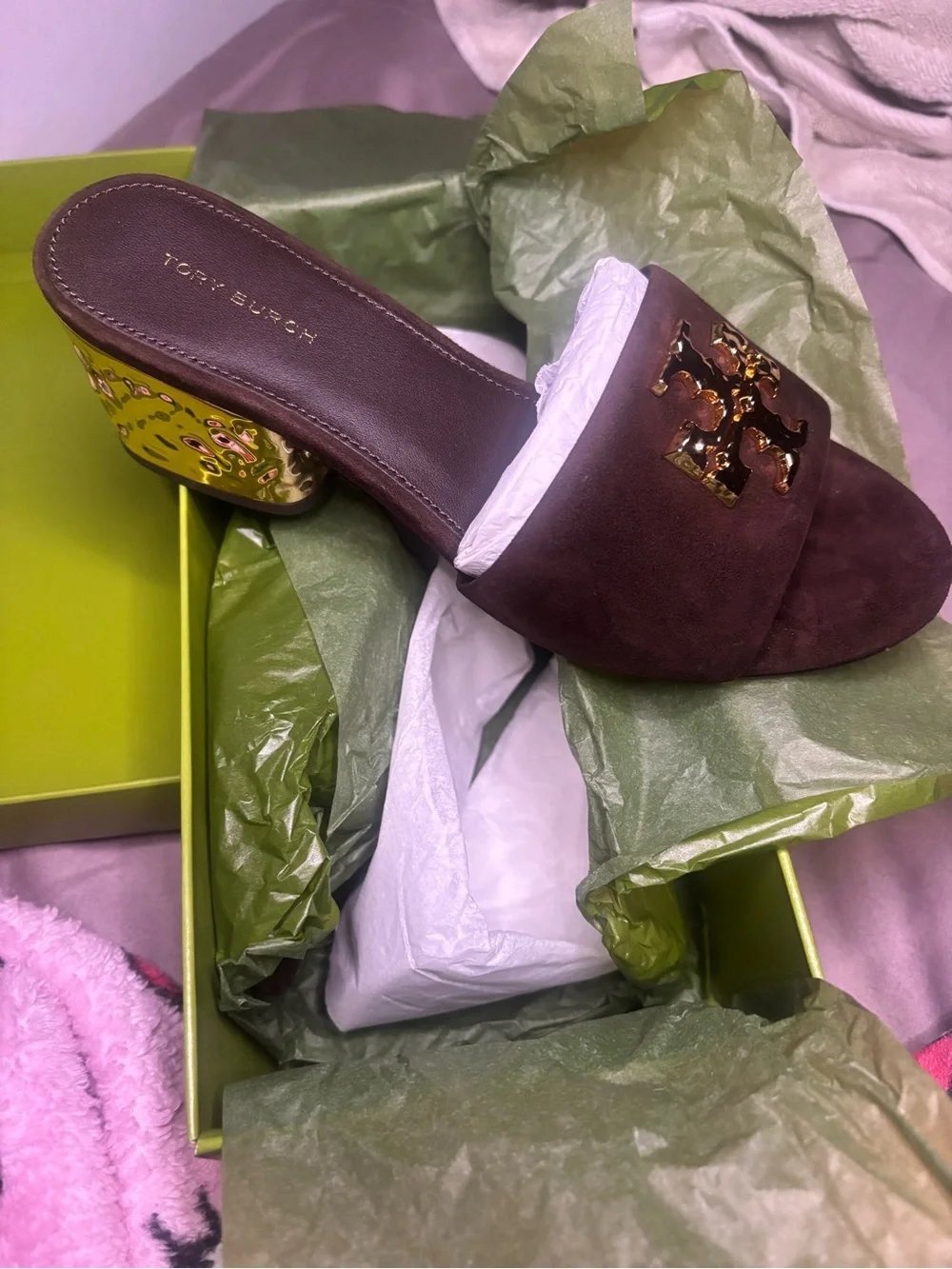 Everly block heel royal suede dark cacao