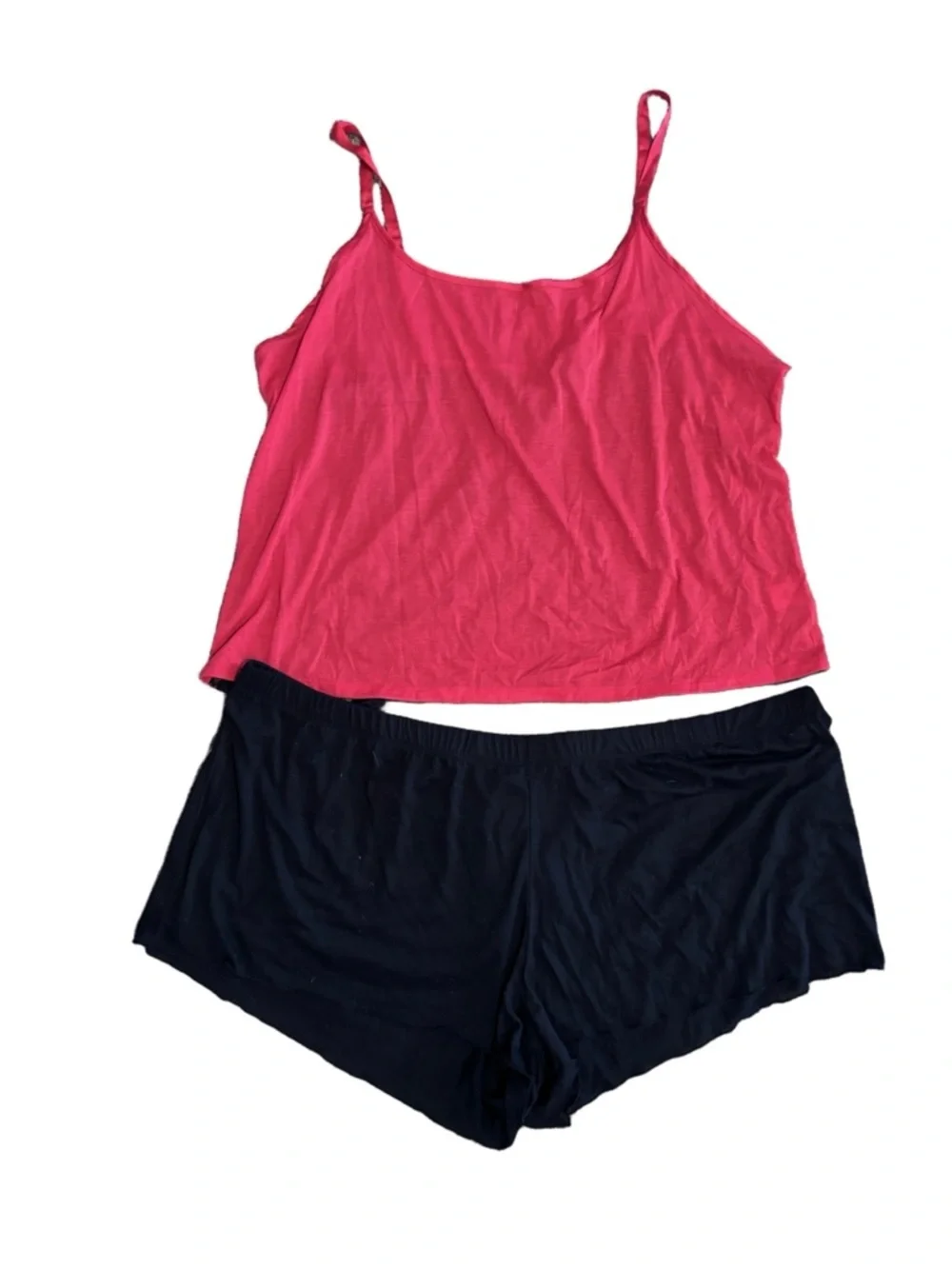 Lingerie Sleep Set - whimsygoth - Red Black Lace Cami Shorts Set 2X