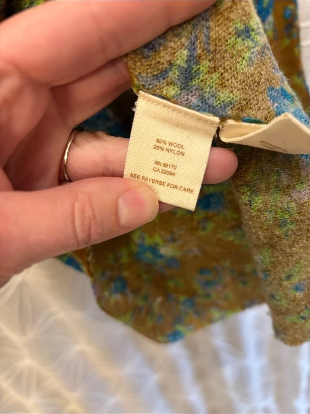 Free People Floral V-Neck Cardigan in Mustard and Blue