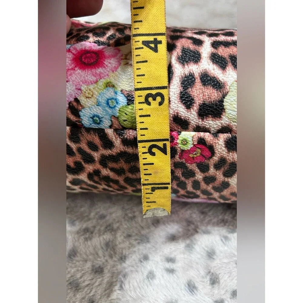 Leopard Floral Crossbody Bag in Yellow Pink Blue Multicolor Zipper