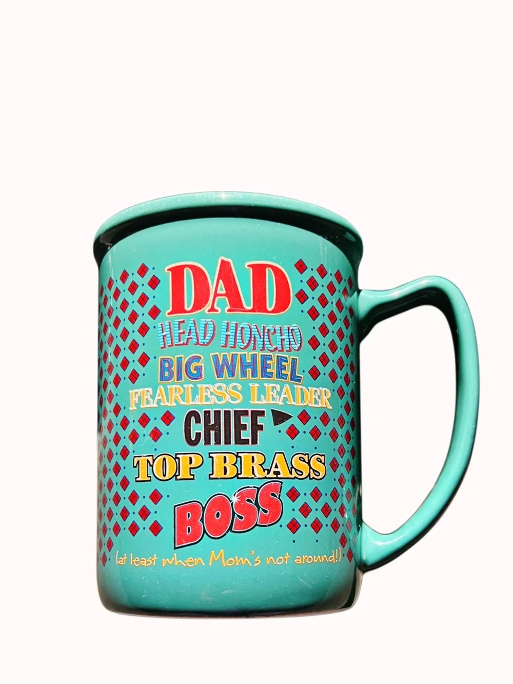 ‘DAD'  Novelty 16oz Ceramic Gift Mug with Multicolor Text
