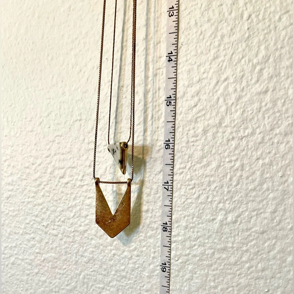 Gold Arrow Long Pendant Necklace | Minimalist Geometric Layering Jewelry