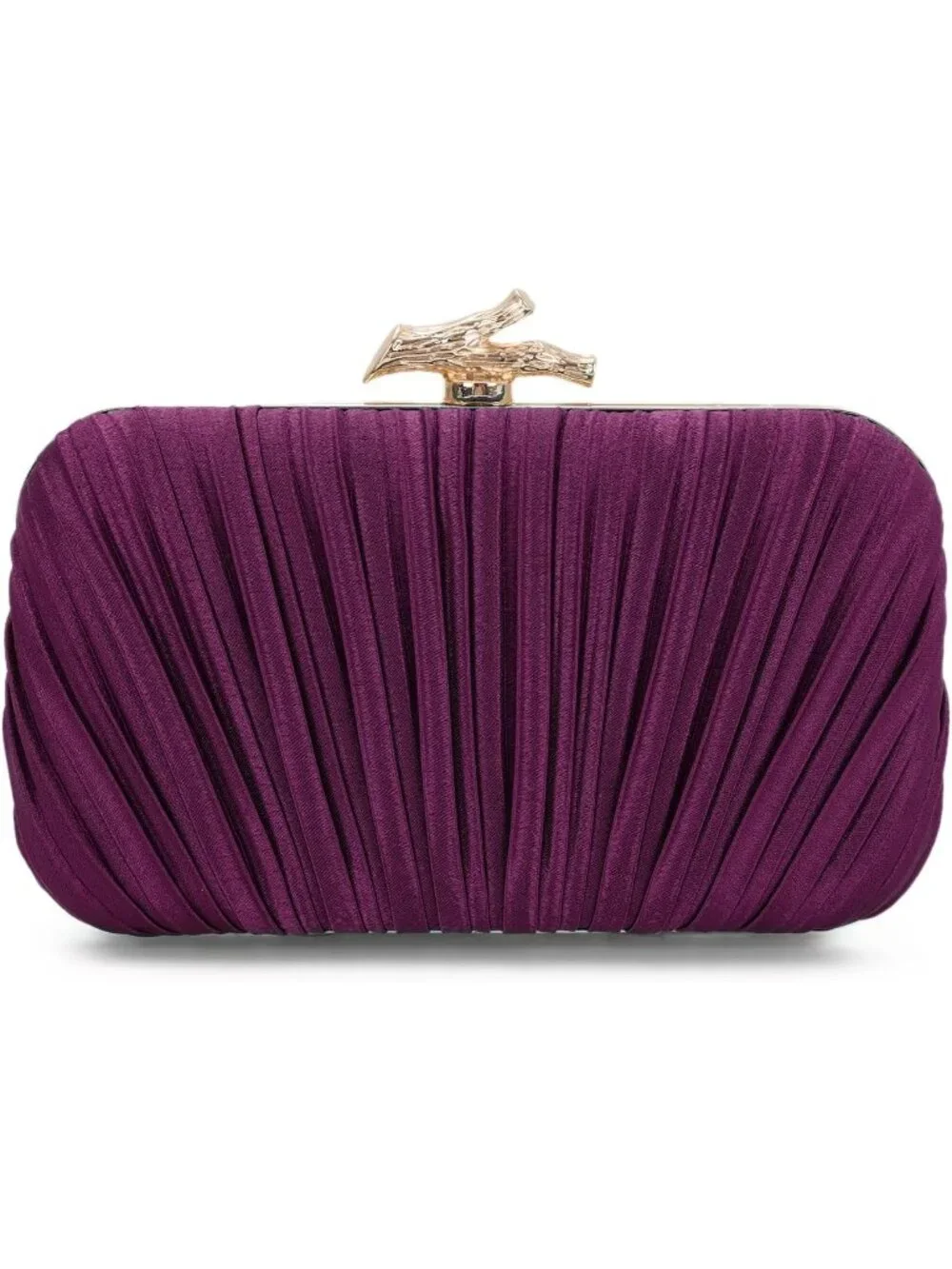 👜 Women's Purple Evening Bag Pleated Clutch Bag with Chain for Wedding Party