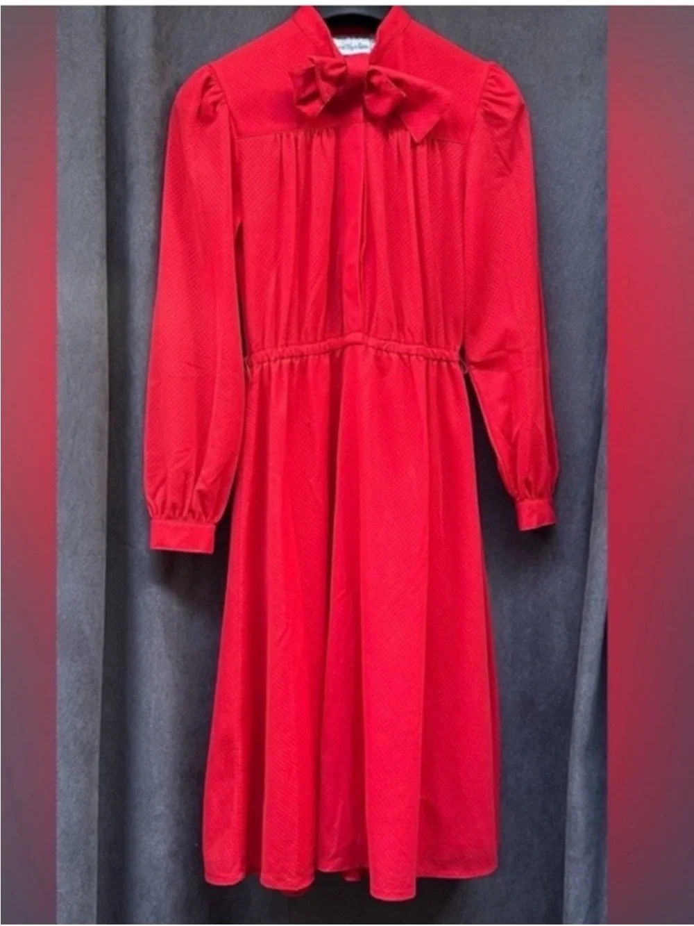 Vintage red secretary dress 70s