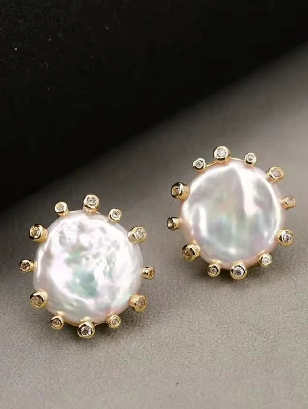 NWT Baroque Pearl GF Earrings & Crystals