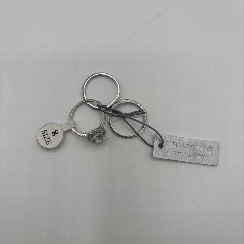 Stella‎ Picciotto Sterling Silver 3 Ring Set Size 8 New