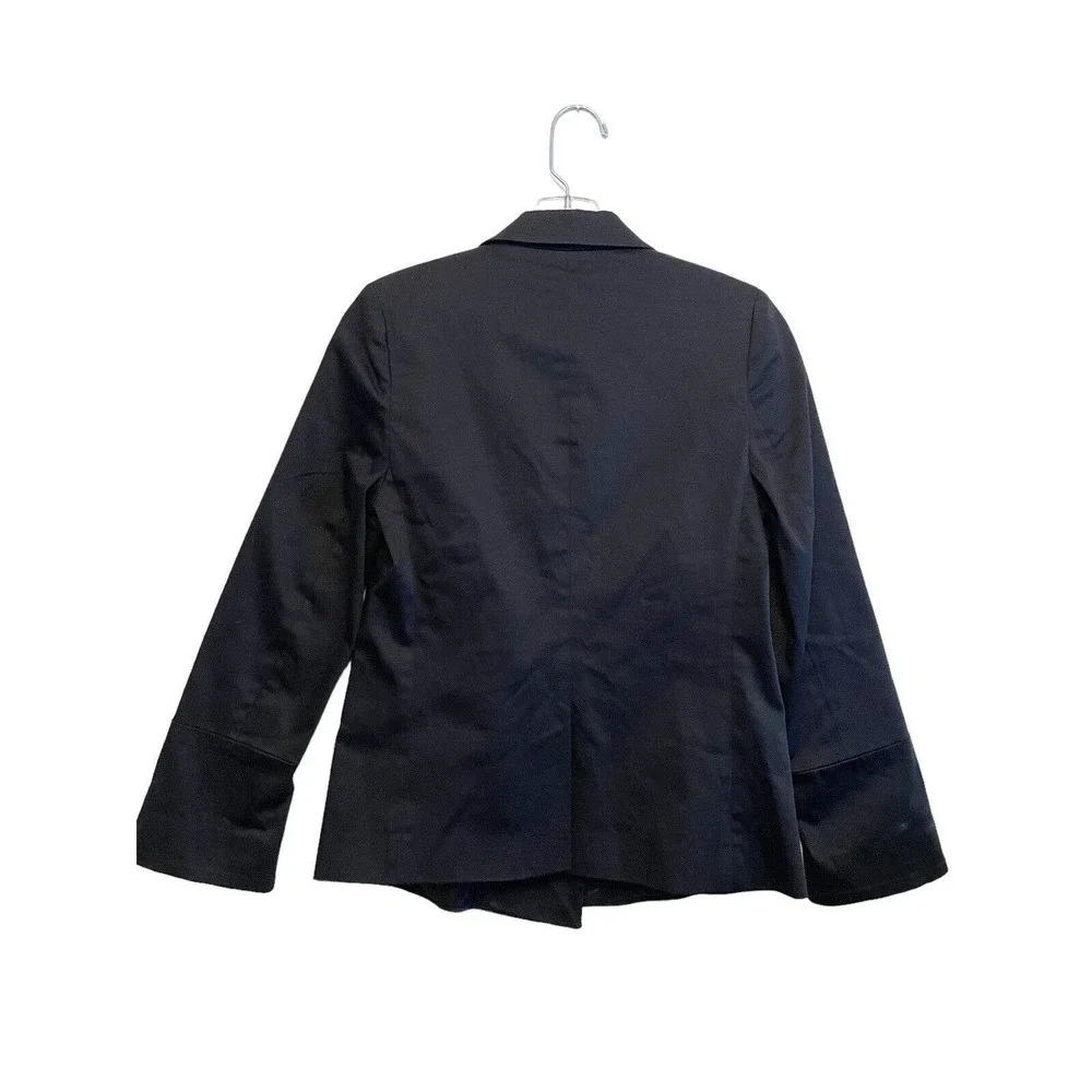 AYR Double Breasted Black Blazer Jacket Women's Size 0 Button Up Cotton Knit‎