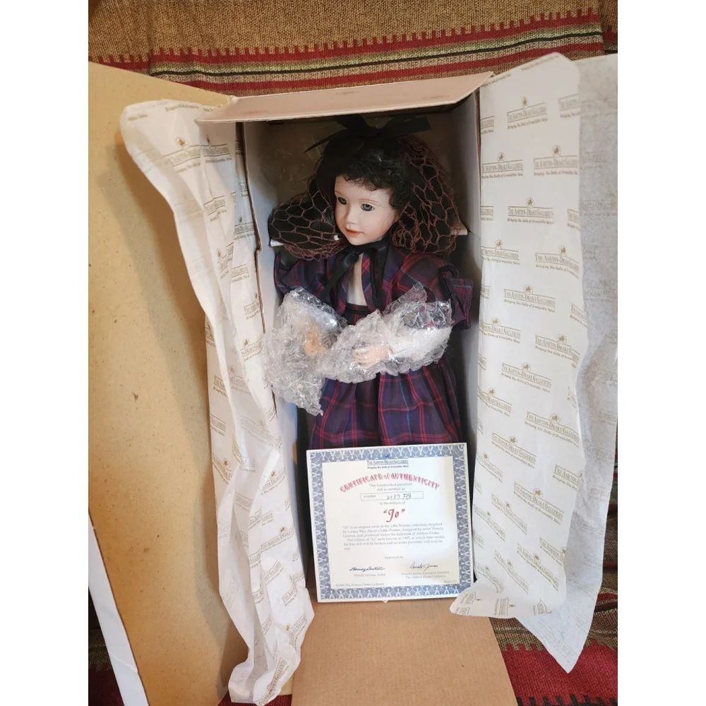 Ashton Drake Galleries Little Women “Jo” Doll 15” Tall PORCELAIN BNIB With‎ COA