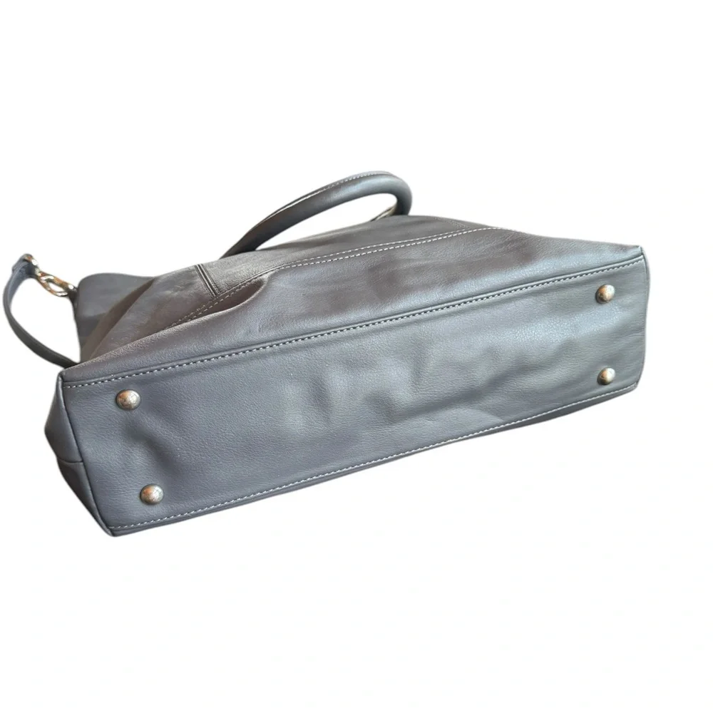 Tignanello Gray Leather Tote‎ Bag