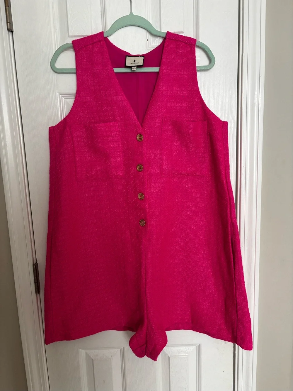 Tuckernuck Hot Pink Sleeveless Romper
