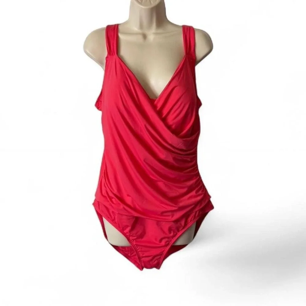 Jantzen Red‎ Tummy Control One Piece Swimsuit, Women's Size 18