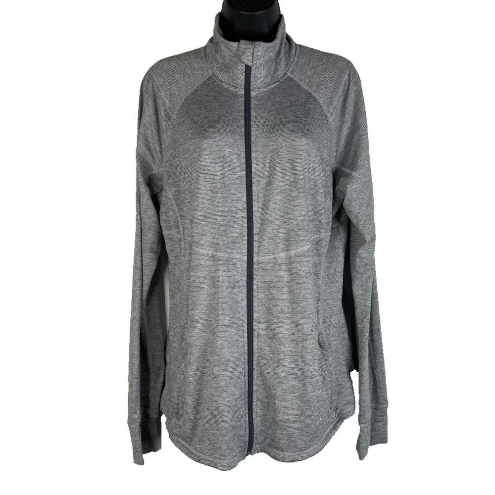 Old Navy Active Zip Up Long Sleeve Go-Dry Fitted Gray Activewear Jacket Sz‎ XL