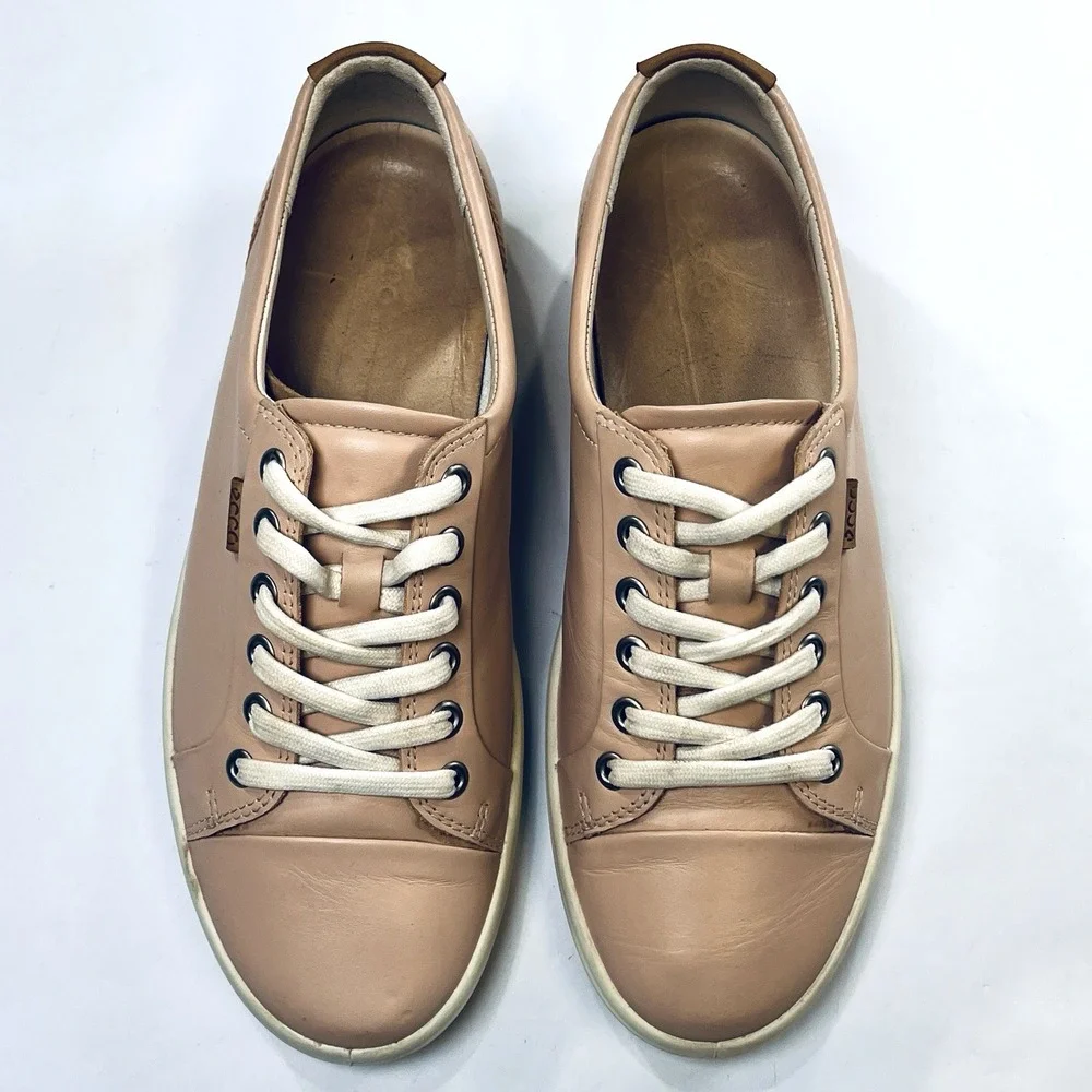 Ecco Soft 7 Shoes Womens EU 39/8-8.5 US Pink‎ Leather Casual Comfort Sneakers