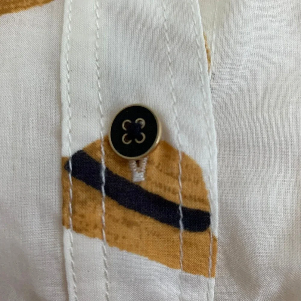 NWT Tory Burch Brigitte Button‎ Up Blouse Shirt Top Hats sz 2 $195 Cotton