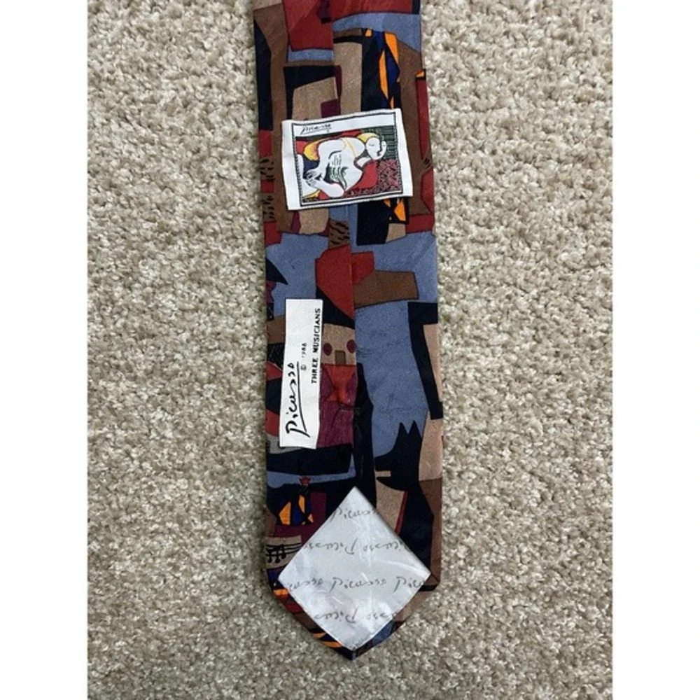 Vintage 1998 Picasso Art Print Three‎ Musisians Tie Abstract Cubist Figural