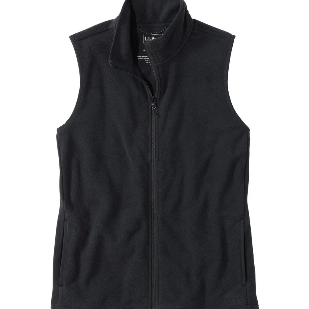 LL Bean black lightweight polartech all seasons access fleece zip up vest large
