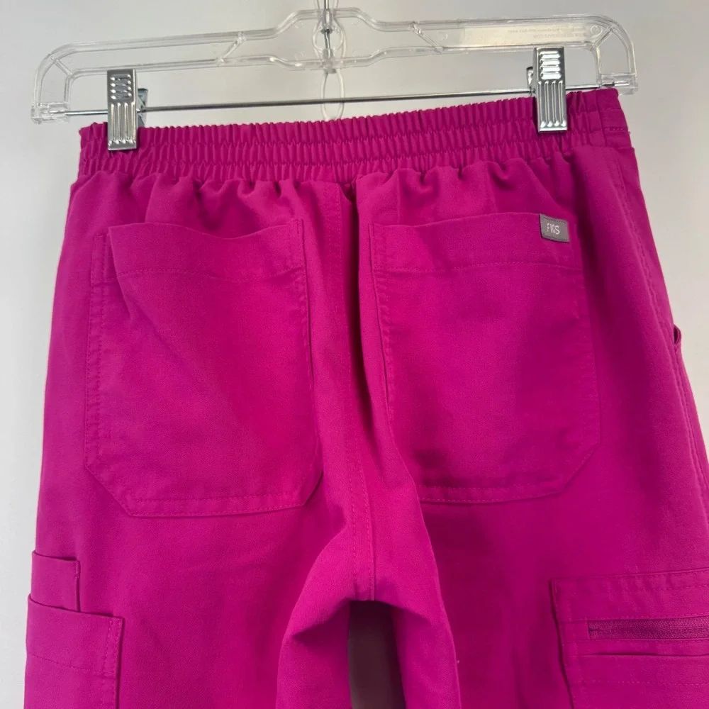 FIGS‎ Technical Collection Magenta Pink Scrub Pants XXS Petite Blue Drawstring