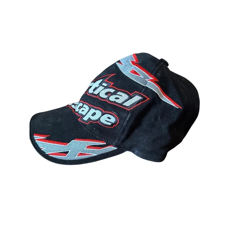 Pure Polaris Vertical‎ Escape Hat Black Red Silver Embroidered Snowmobile Cap