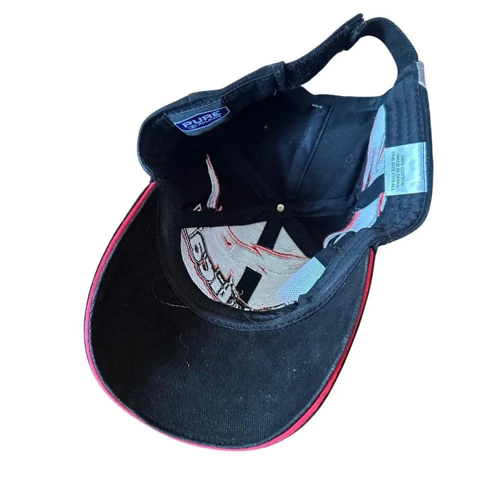 Pure Polaris Vertical‎ Escape Hat Black Red Silver Embroidered Snowmobile Cap