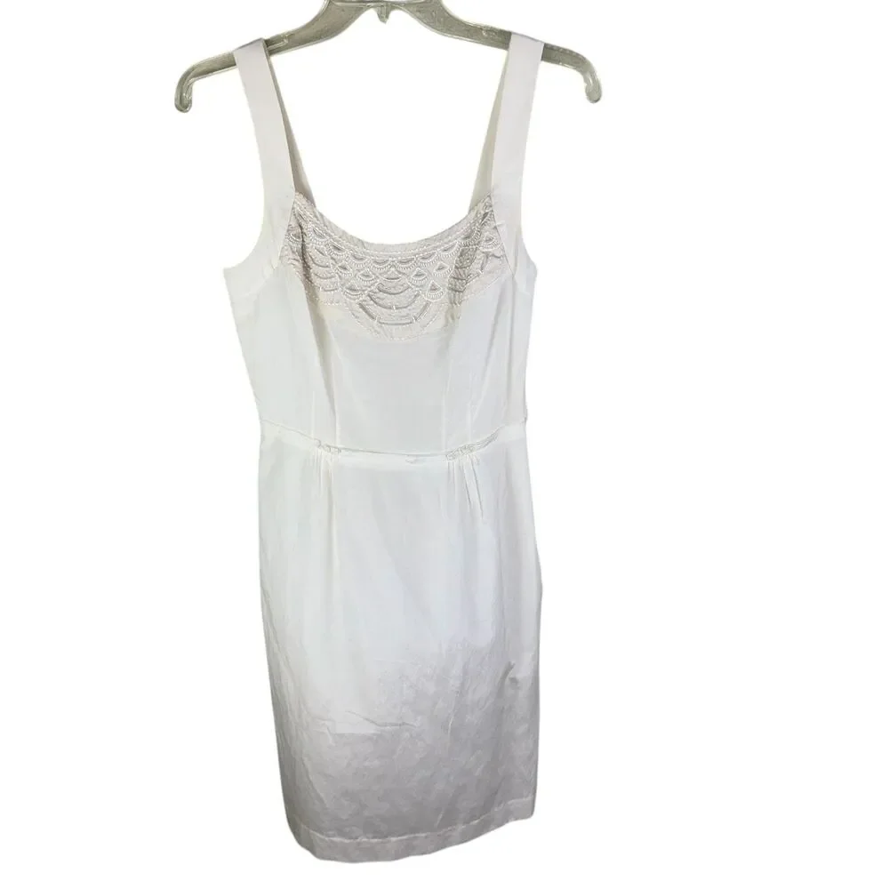 Banana Republic Women's Dress Ivory Size 0 Sleeveless Classic Cocktail‎ Wedding
