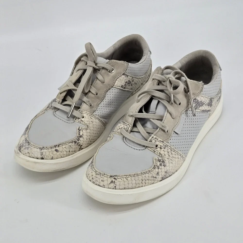 Cole Haan Grand Crosscourt Snakeskin Leather Shoes Grey 9B Python Sneakers‎