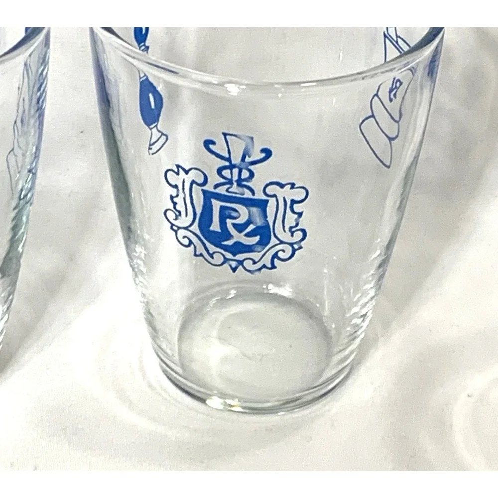 Libbey Novelty Tumblers Pharmacy Rx Vintage Barware Juice Set of 5 Glasses 3.5