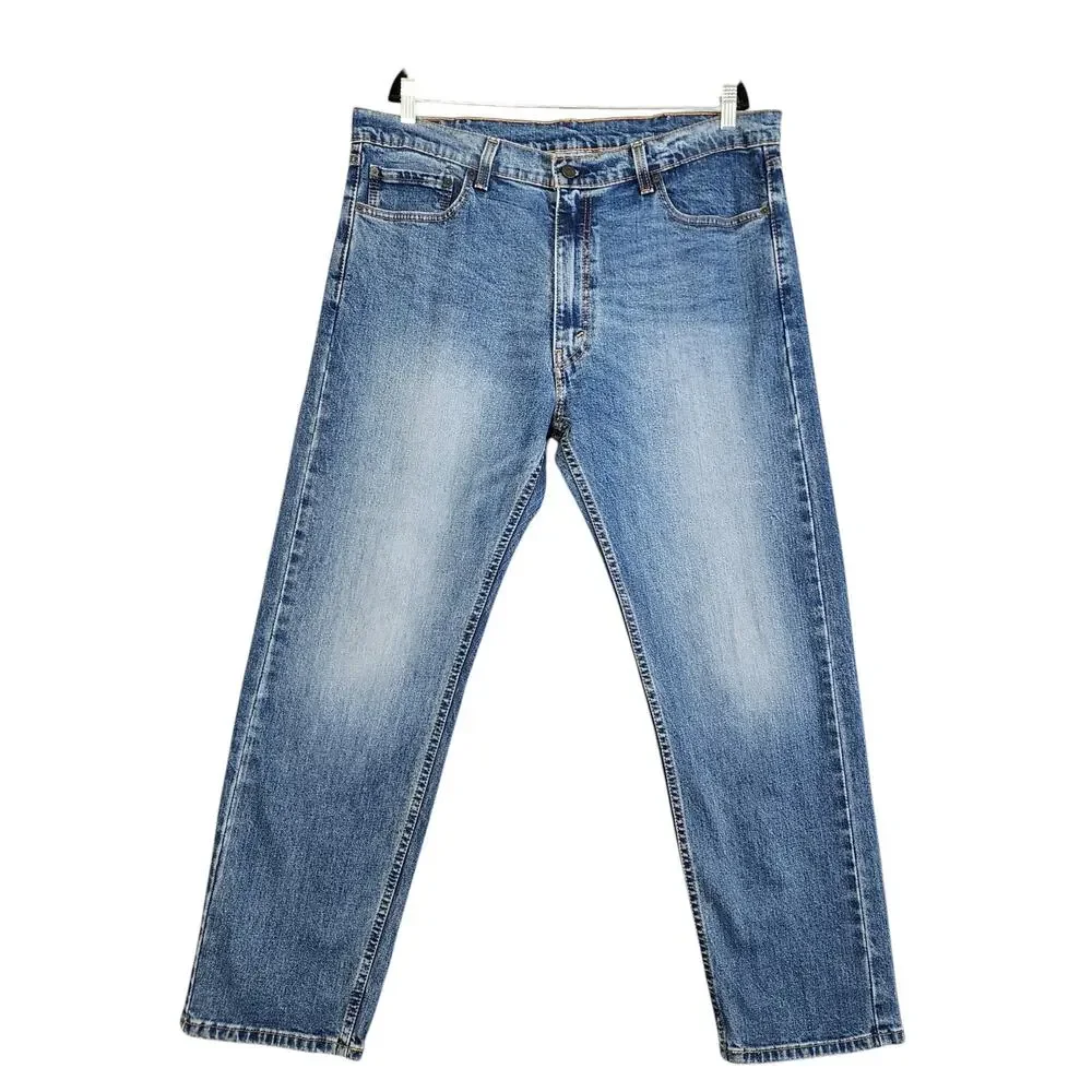 Levis Mens 505 Straight Leg Regular Fit Jeans‎ Size 38 X 30 Medium Wash Denim