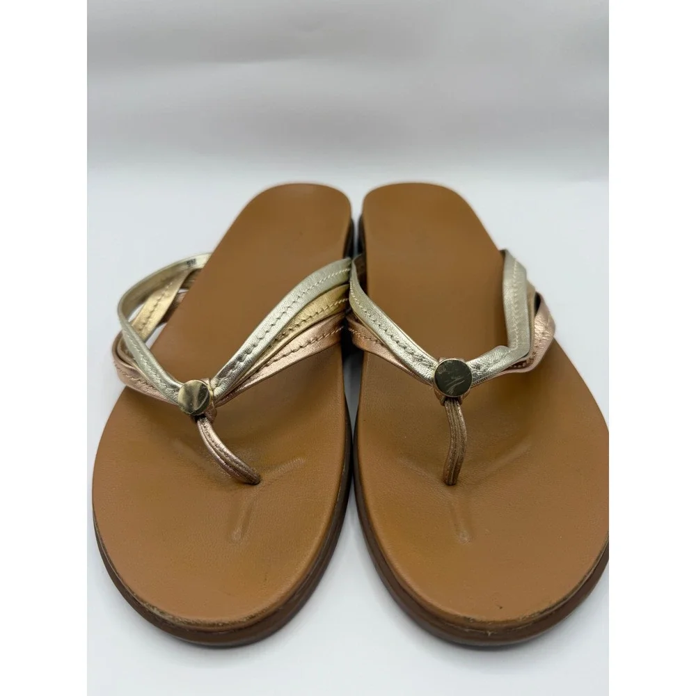 Vionic Palm Catalina Thong Sandals Womens 9M Metallic Gold Rose‎ Gold Flip Flop