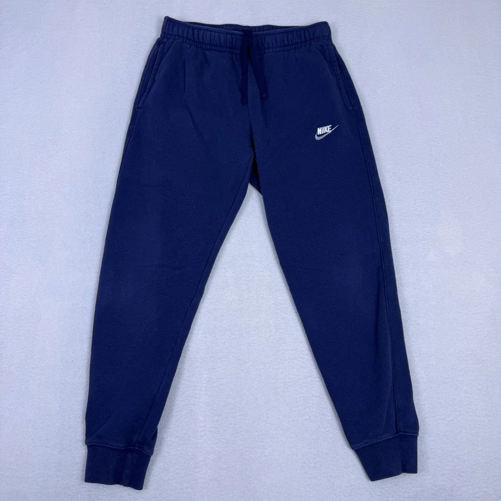 Nike Mens Small Navy Blue‎ Sportswear Club Fleece Joggers Swoosh League Pants