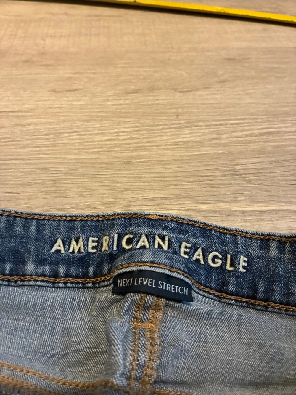 American Eagle Outfitters Dark Blue High-Rise Flare Cropped Jeans